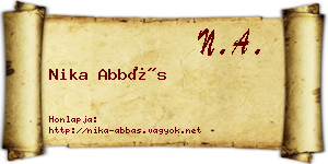 Nika Abbás névjegykártya